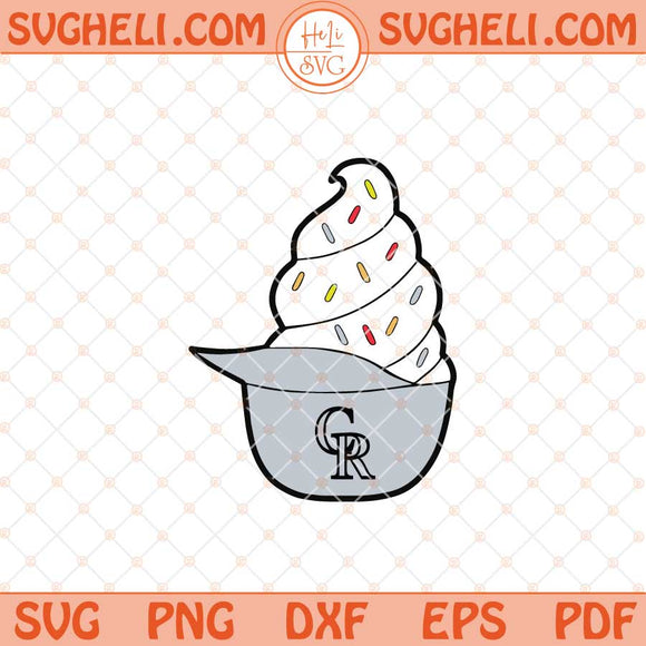 Ice Cream Colorado Rockies Hat Svg Rockies Ice Cream Hat Svg Png Dxf Eps Files