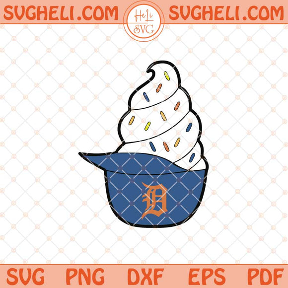 Ice Cream Detroit Tigers Hat Svg Detroit Ice Cream Hat Svg Png Dxf Eps Files