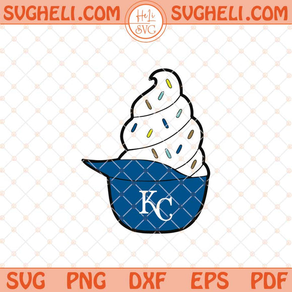 Ice Cream Kansas City Royals Hat Svg Royals Ice Cream Hat Svg Png Dxf Eps Files