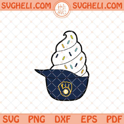 Ice Cream Milwaukee Brewers Hat Svg Brewers Ice Cream Svg Png Dxf Eps Files