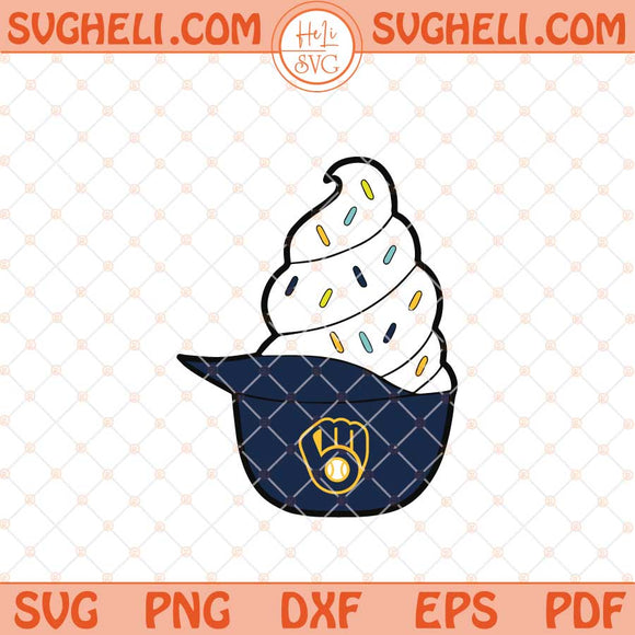 Ice Cream Milwaukee Brewers Hat Svg Brewers Ice Cream Svg Png Dxf Eps Files