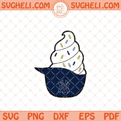 Ice Cream New York Yankees Hat Svg Yankees Ice Cream Svg Png Dxf Eps Files