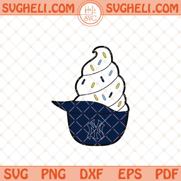 Ice Cream New York Yankees Hat Svg Yankees Ice Cream Svg Png Dxf Eps Files