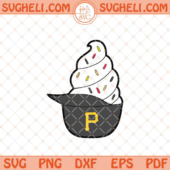 Ice Cream Pittsburgh Pirates Hat Svg Pirates Ice Cream Hat Svg Png Dxf Eps Files