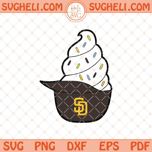 Ice Cream San Diego Padres Hat Svg Padres Ice Cream Hat Svg Png Dxf Eps Files