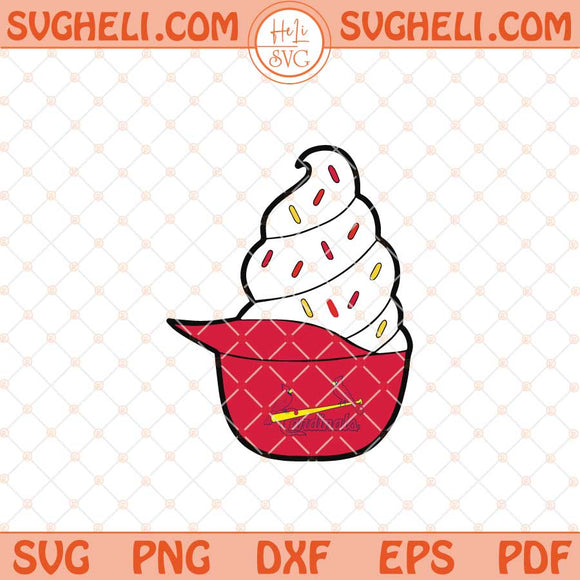 Ice Cream St Louis Cardinals Hat Svg Cardinals Baseball Svg Png Dxf Eps Files