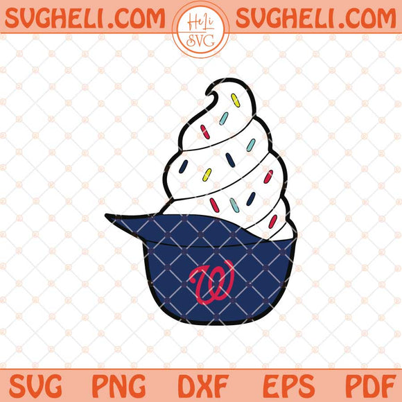 Ice Cream Washington Nationals Hat Svg Washington Logo Svg Png Dxf Eps Files