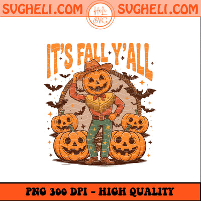 It's Fall Y'all Pumpkins Png Vintage Halloween Pumpkin Png