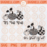 It's Fall Y'all Svg Leopard Pumpkin Plaid Pumpkin Fall Svg Png Sublimation Dxf Eps Files