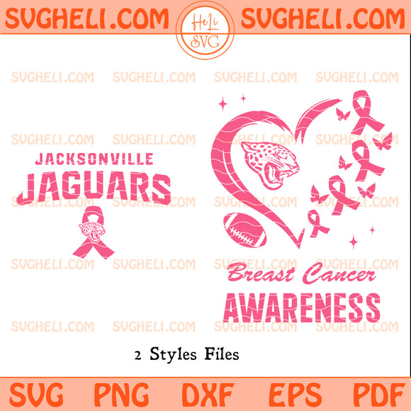 Jacksonville Jaguars October Breast Cancer Awareness Svg