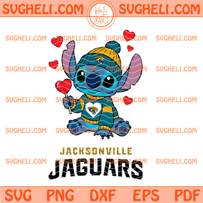 Jacksonville Jaguars Stitch Valentine Football Svg