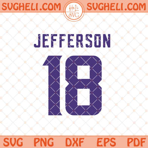 Jefferson Jersey 18 Svg Jefferson Jersey Football Svg Png Dxf Eps Files