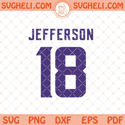 Jefferson Jersey 18 Svg Jefferson Jersey Football Svg Png Dxf Eps Files