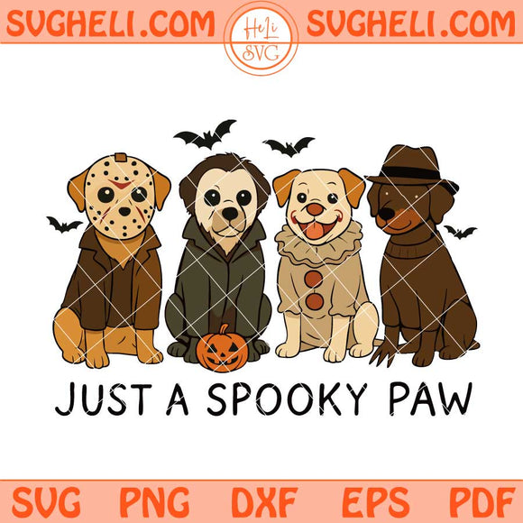 Just A Spooky Paw Svg Retro Halloween Dog Mama Svg Png Dxf Eps Files