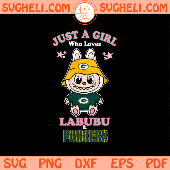 Just a Girl Who Loves Labubu and Green Bay Packers Svg Png