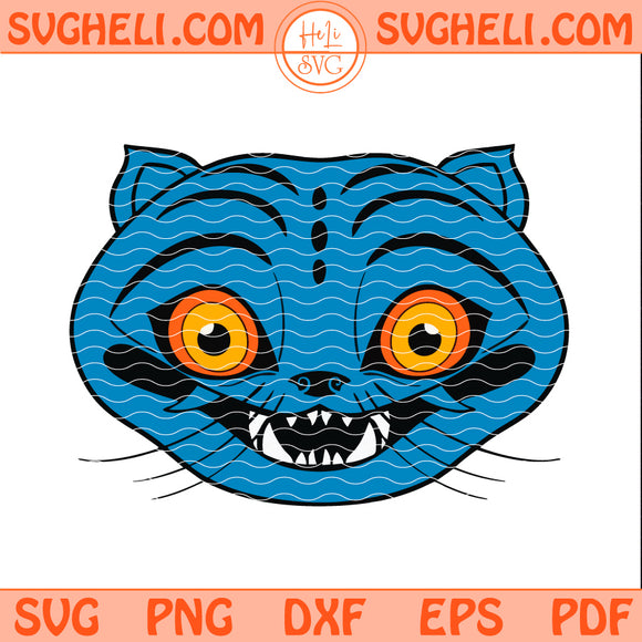 K Pop Demon Hunters Blue Tiger Face Svg Hunters Tiger Svg