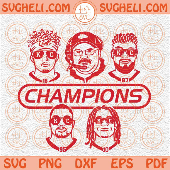 KC Champions Svg Mahomes Svg Kelce Svg KC football Svg KC Svg Png Dxf Eps Files