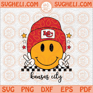 KC Smiley Face Svg KC Football Svg Red Kingdom Svg Kelce Svg Png Dxf Eps Files