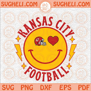 KC Smiley Svg Chiefs Smiley Svg KC Football Svg Kansas City Svg Png Dxf Eps Files