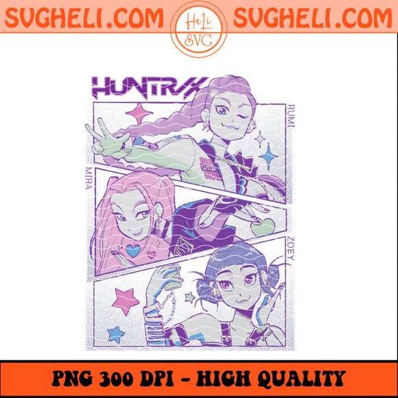 KPop Demon Hunters Png Funny Rumi Mira Zoey Huntrix Png