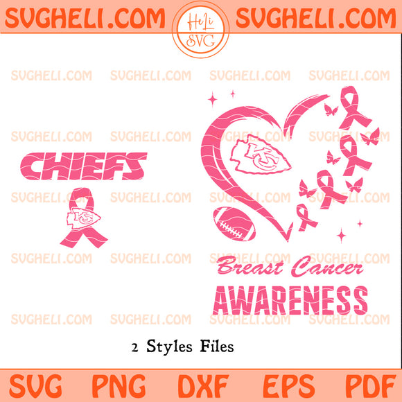 Kansas City Chiefs October Breast Cancer Awareness Svg