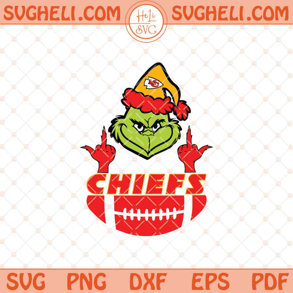 Kansas City Christmas Svg Grinch Christmas Svg Chiefs Svg Png Dxf Eps Files