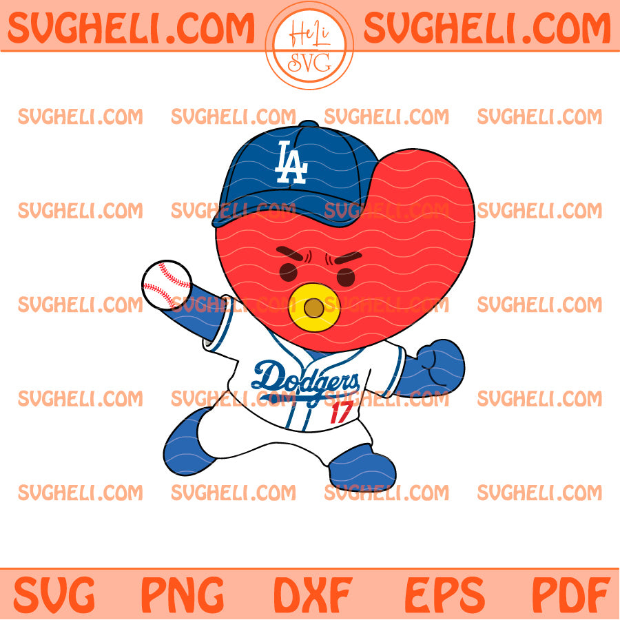 Kim Taehyung & Tata LA Dogers Svg, V Taehyung LA Dodgers Svg