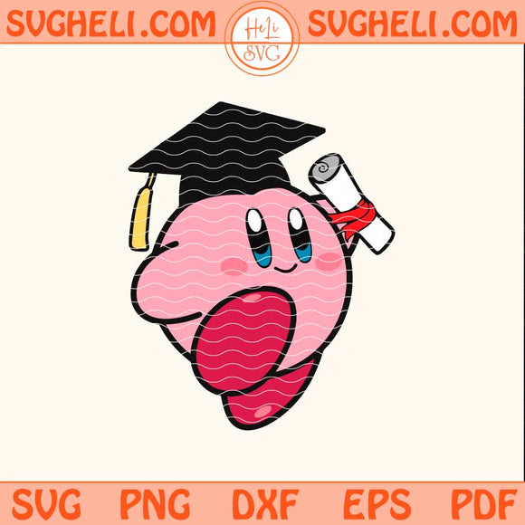 Kirby Graduation Svg Nintendo Graduate Svg Kirby Diploma Svg Png Dxf Eps Files