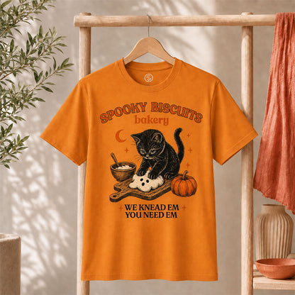 Kitty Biscuits Shirt Spooky Season T-shirt Black Cat T-shirt