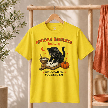 Kitty Biscuits Shirt Spooky Season T-shirt Black Cat T-shirt