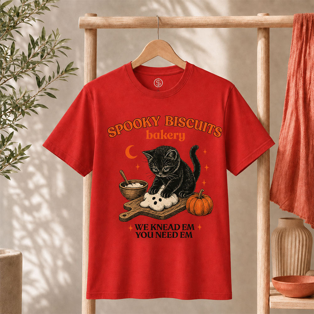 Kitty Biscuits Shirt Spooky Season T-shirt Black Cat T-shirt