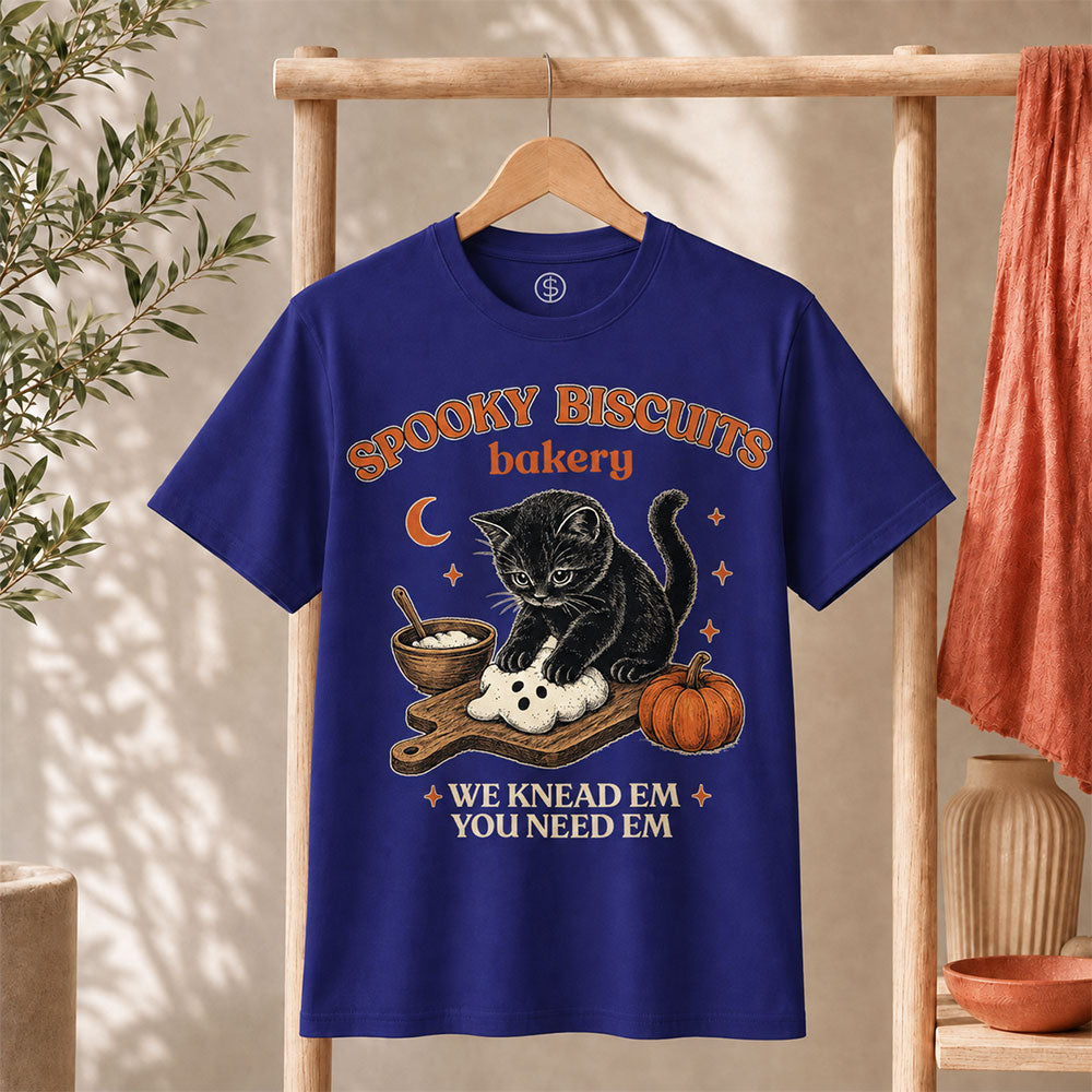 Kitty Biscuits Shirt Spooky Season T-shirt Black Cat T-shirt