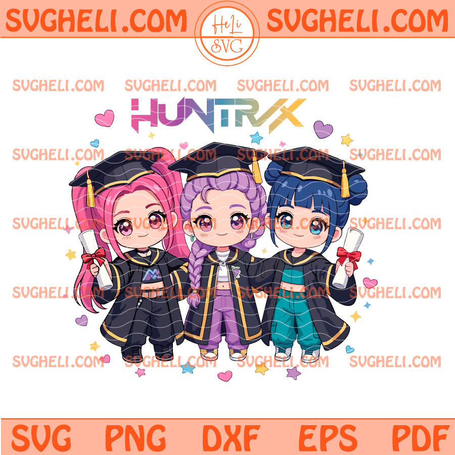 Kpop Demon Hunter Huntrix Chibi Graduation Svg Huntrix Svg