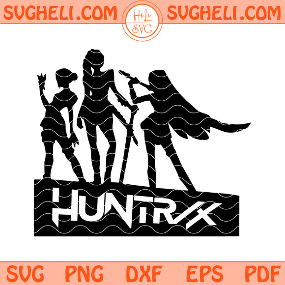 Kpop Demon Hunters Huntrix Band Silhouette Svg Png Dxf Eps Files