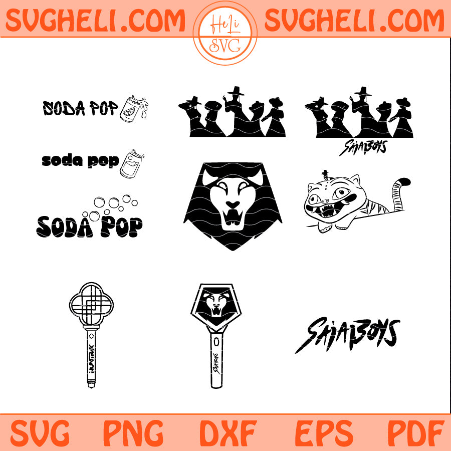 Kpop Demon Hunters Svg Bundle Saja Boys Silhouette Svg
