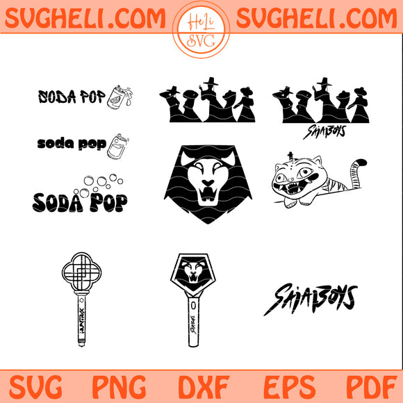 Kpop Demon Hunters Svg Bundle Saja Boys Silhouette Svg