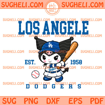 Kuromi Los Angeles Dodgers EST 1958 Svg Kuromi Dodgers Svg