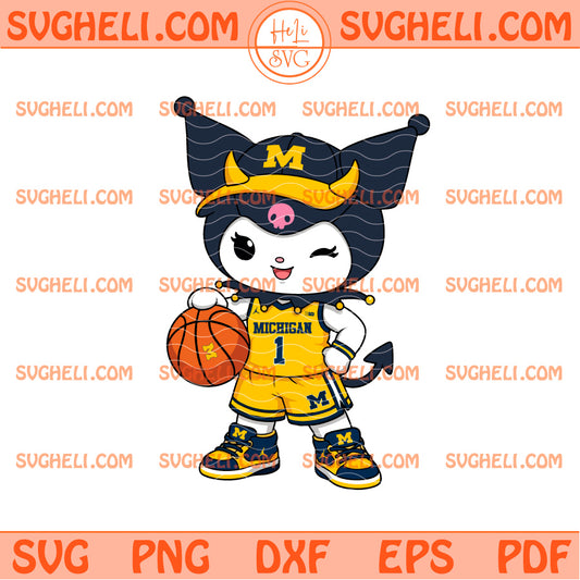 Kuromi Michigan Wolverines Basketball Svg Michigan Svg