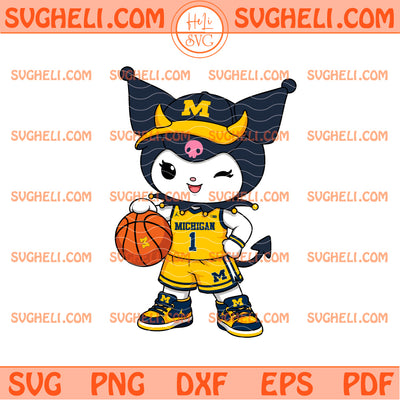 Kuromi Michigan Wolverines Basketball Svg Michigan Svg