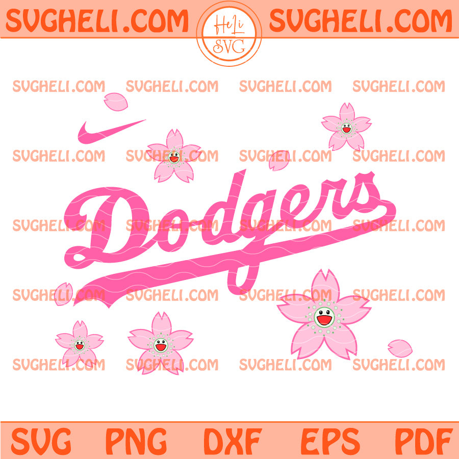 LA Dodgers Cherry Blossom Svg Los Angeles Dodgers Svg