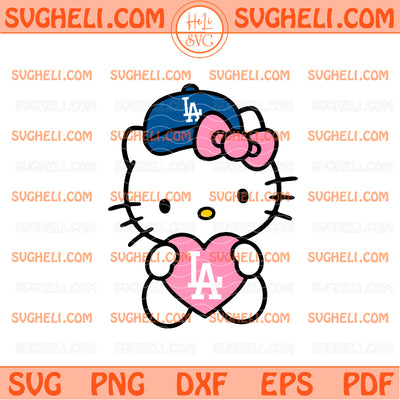 LA Dodgers Hello Kitty Pink Baseball Svg Kitty Dodgers Svg