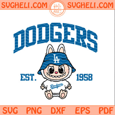 LA Dodgers Labubu Baseball Svg Labubu MLB Svg Png Dxf Eps Pdf Files