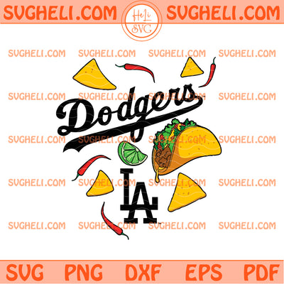 LA Dodgers MLB Food Svg Los Angeles Dodgers Taco Svg