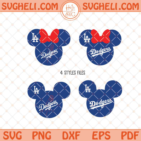 LA Dodgers Mickey Svg Mickey and Minnie LA Dodgers Svg Png Dxf Eps Files
