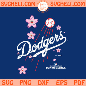 LA Dodgers Murakami Cherry Blossom Svg MLB Tokyo 2025 Svg Png Dxf Eps Files
