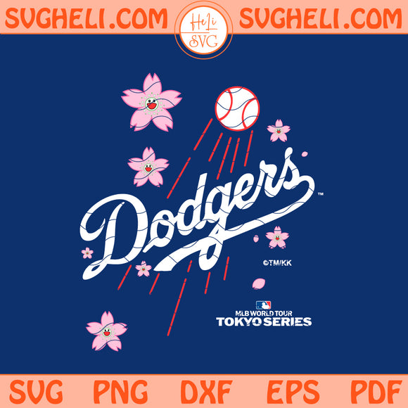 LA Dodgers Murakami Cherry Blossom Svg MLB Tokyo 2025 Svg Png Dxf Eps Files