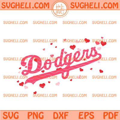 LA Dodgers Valentine Svg Los Angeles Dodgers Pink Svg