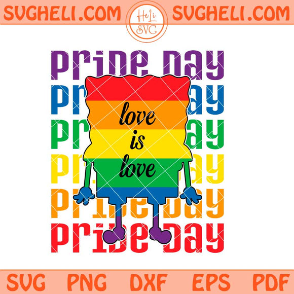 LGBT Spongebob Svg Rainbow Spongebob Svg Pride Day Svg Png Dxf Eps Files