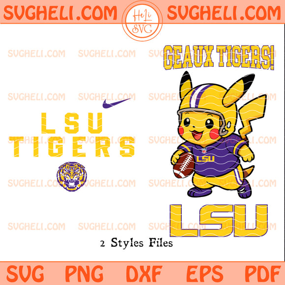 LSU Tigers Pikachu NFL Svg LSU Tigers Football Svg