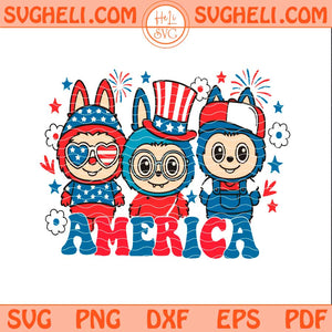 Labubu 4th Of July Svg Red White And Labubu Svg Png Dxf Eps Files